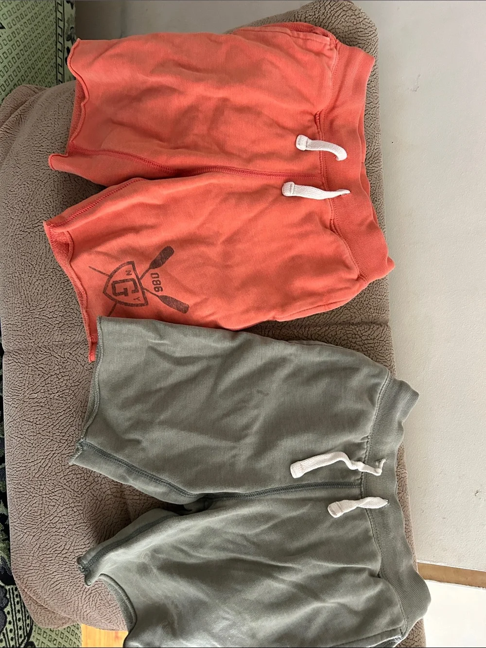 GAP Kids Drawstring Shorts in Coral and Olive